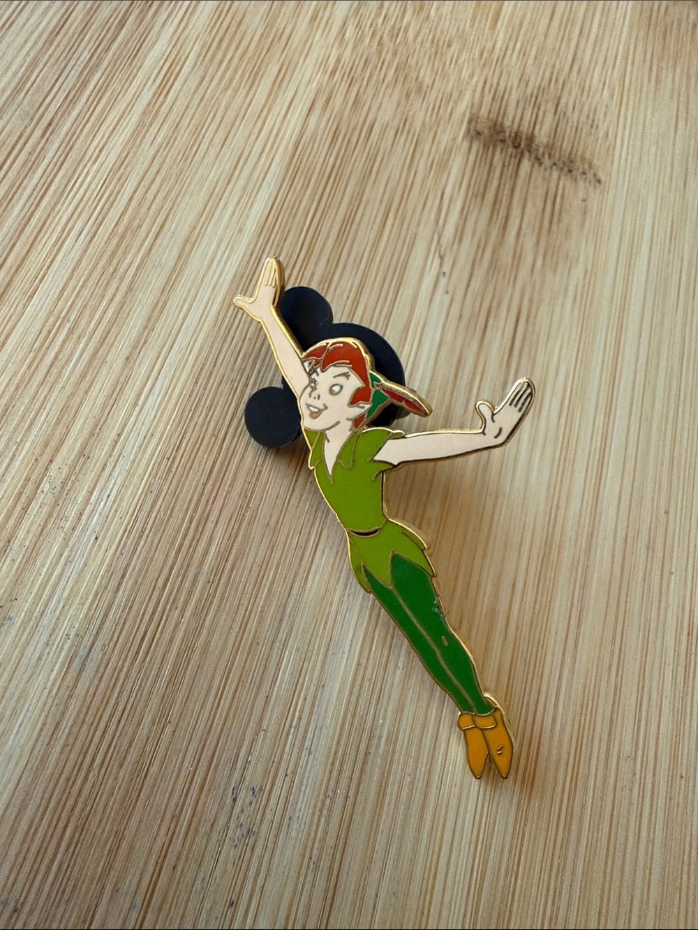 Green Flying Peter Pan Enamel Pin